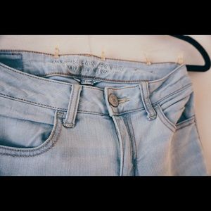 Light wash low rise jeans